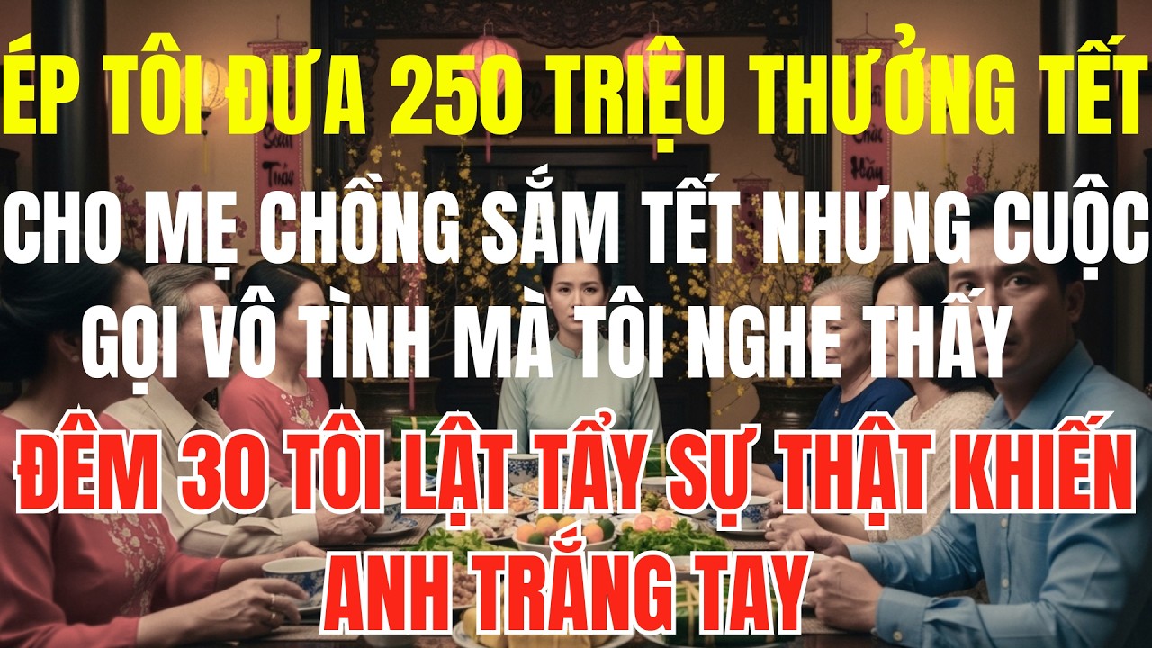 Ép Tôi Đưa 250 Triệu Thưởng Tết Cho Mẹ Chồng Sắm Tết Nhưng Cuộc Gọi Vô Tình Mà Tôi Nghe Thấy  Đêm 30