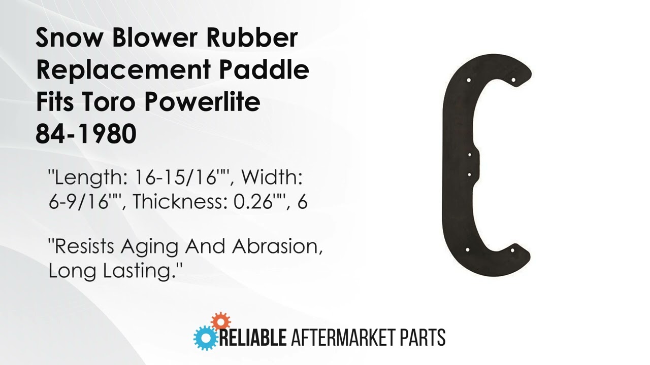 Snow Blower Rubber Replacement Paddle Fits Toro Powerlite 84-1980