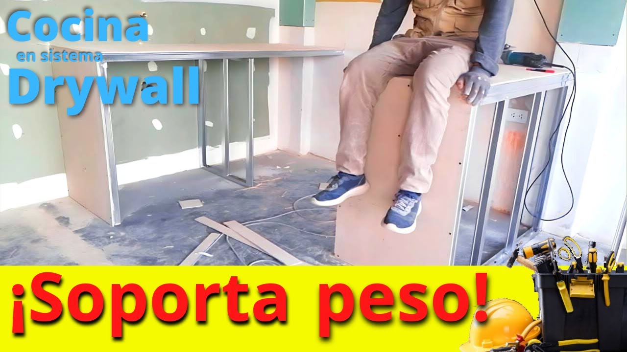 ⚠️ COCINA EN DRYWALL  ¿SOPORTA PESO? ⚠️ VIDEO 02 - DETALLES PASO A PASO
