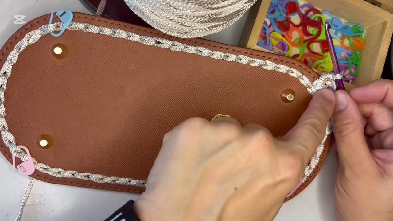 Tutorial lavorazione base rigida👜🧶🪡🧵