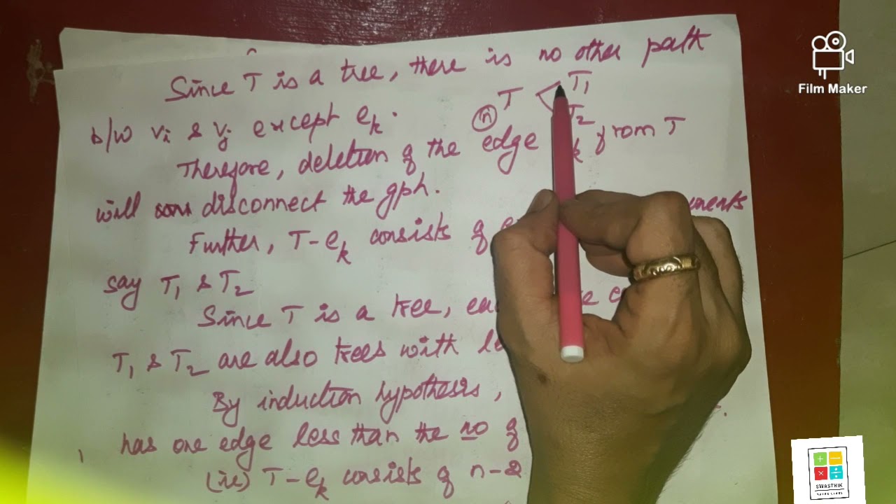 Graph Theory 30 - A tree with n vertices has exactly n-1 edges