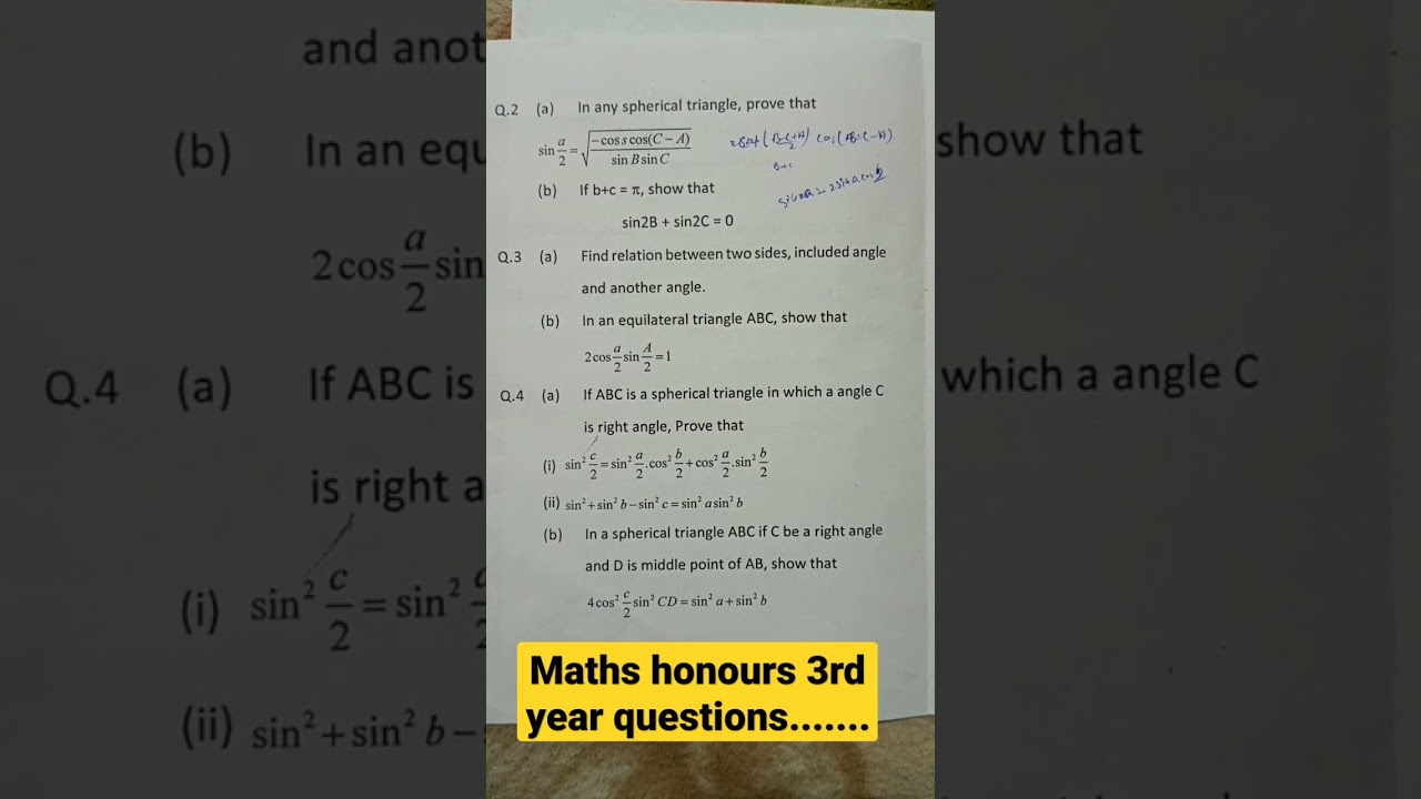 paper eight maths honours 3rd year questions purnea University and Bihar University 