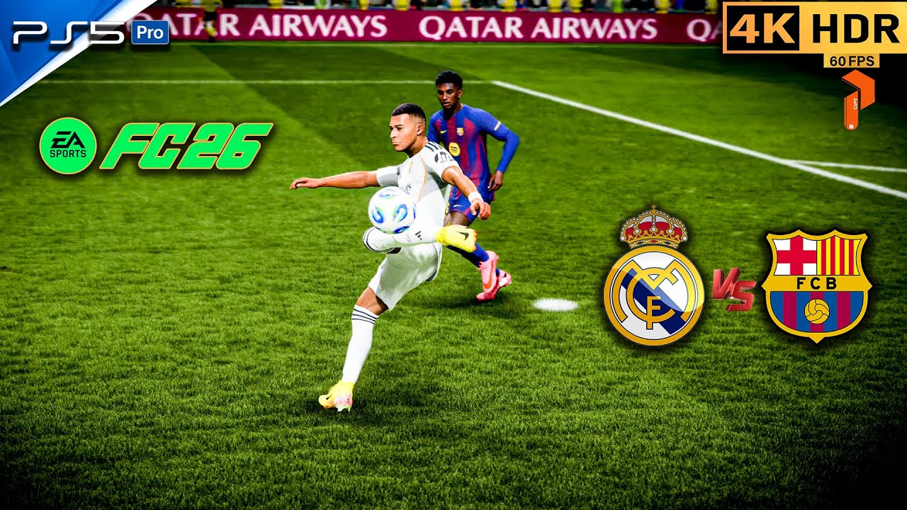 El Clásico Dream Team 😱 Real Madrid vs Barcelona | Super Cup Final 4K HDR #fc26 #ps5 #4k #football
