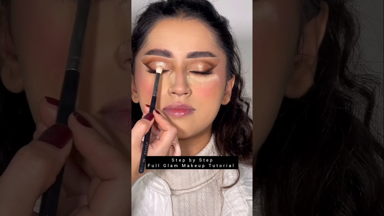 Step by Step Full Glam Makeup Tutorial 🔥💯🤩 #shorts #makeup #makeuptutorial #learningwithnk #viral