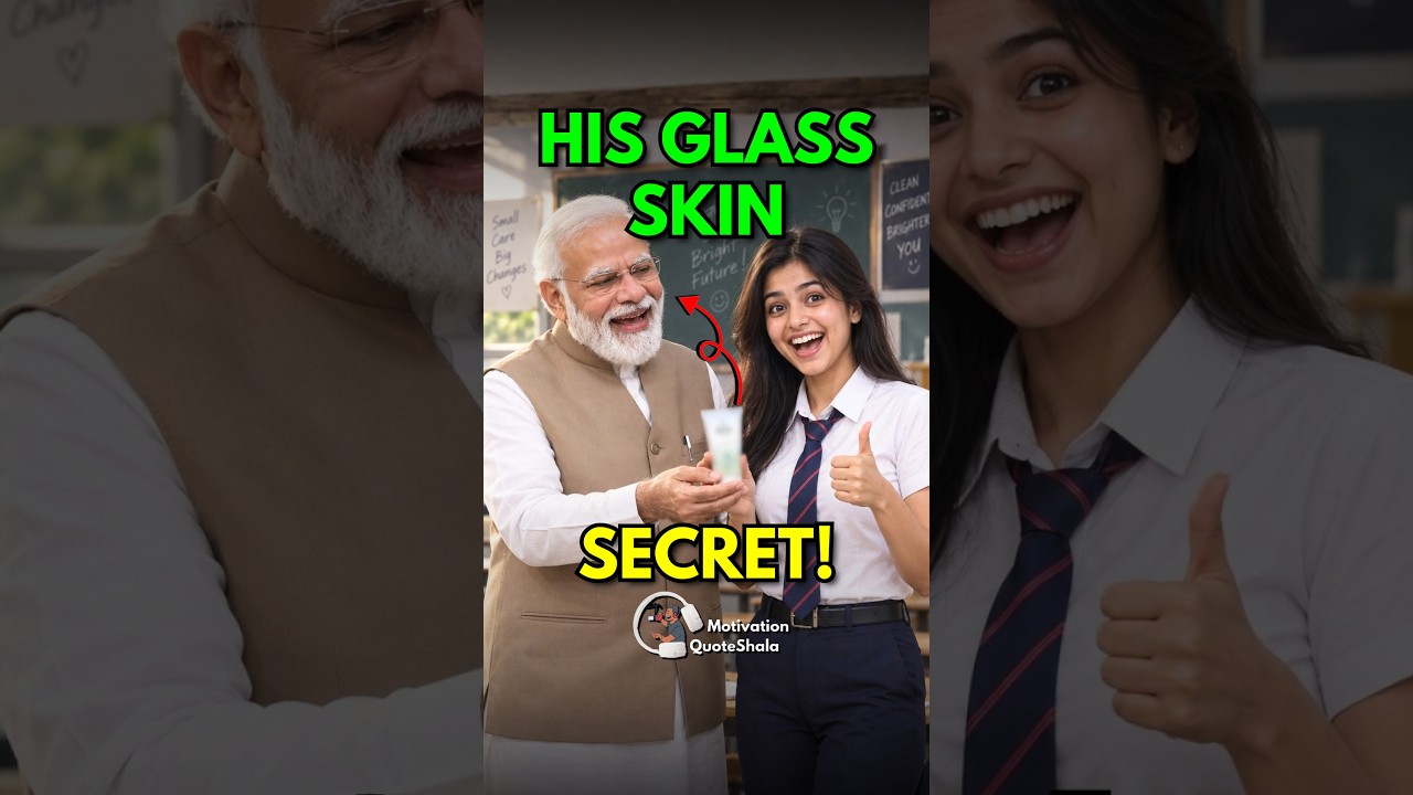 1 Secret 😳 Behind PM Modi&rsquo;s Glass Skin #studytips
