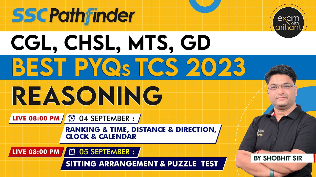 Live: Logical Reasoning Topics | Best PYQs TCS 2024 By Shobhit Sir I SSC Pathfinder I For SSC Exams