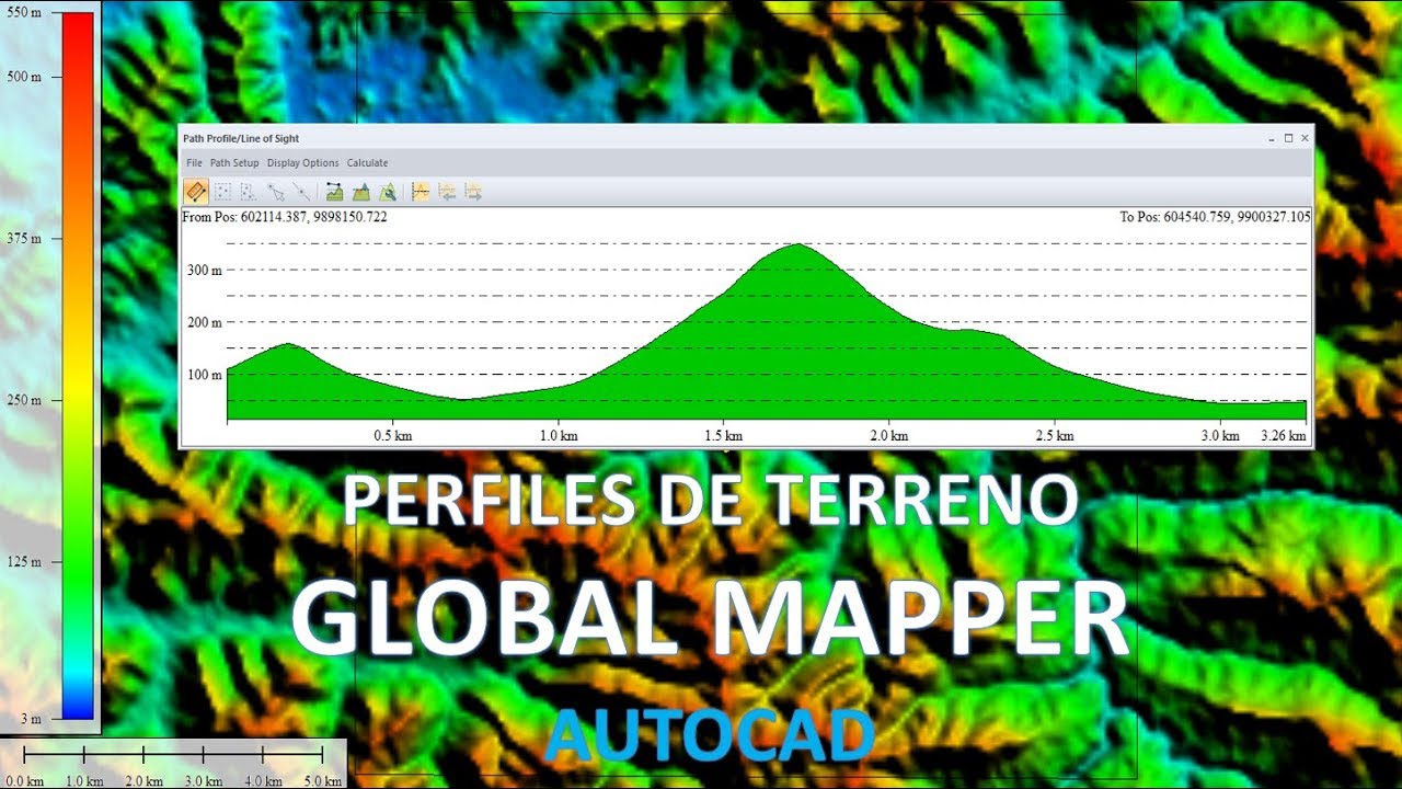 Como elaborar perfiles de terreno con Global Mapper y Autocad