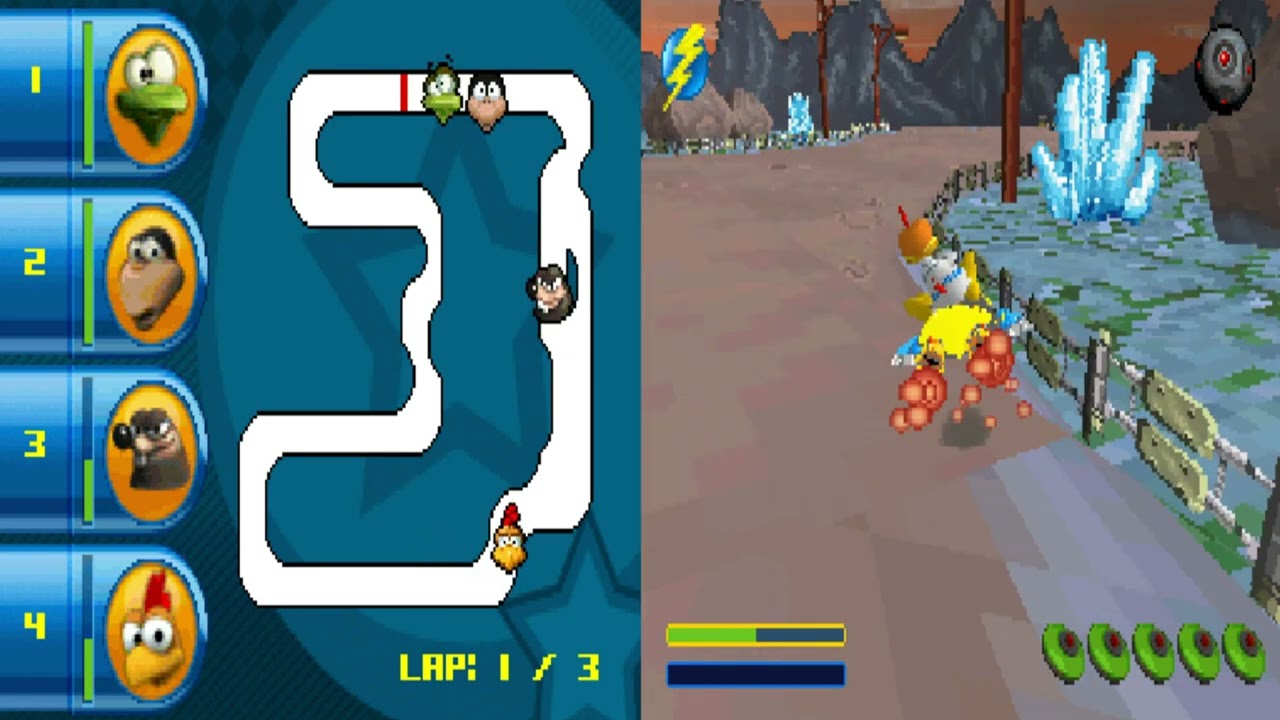 Crazy Chicken: Star Karts (2009) (NDS) - Gameplay (4K)