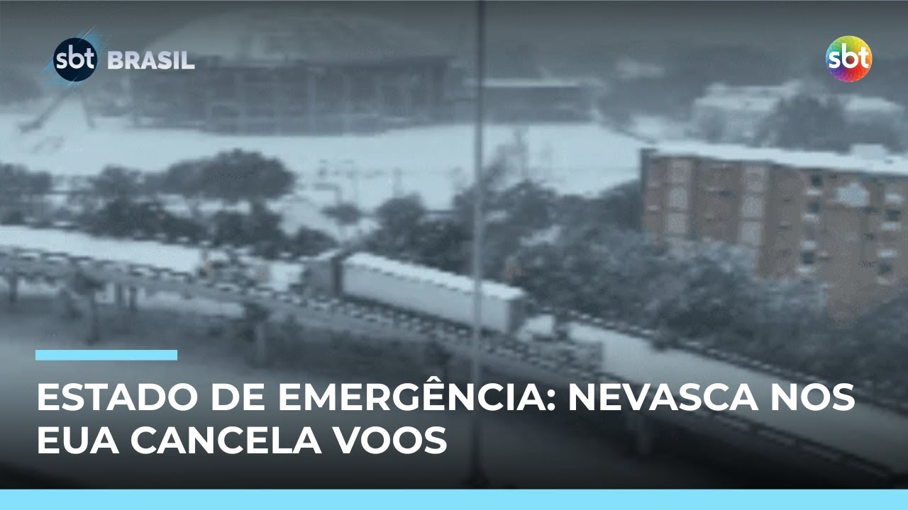 Tempestade de neve leva 12 estados dos EUA a decretar emergência | #SBTBrasil