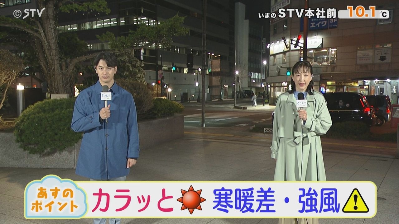 あすの北海道&hellip;カラッと晴れる　寒暖差・強風に注意【井坂予報士と野見山アナのお天気ライフ】