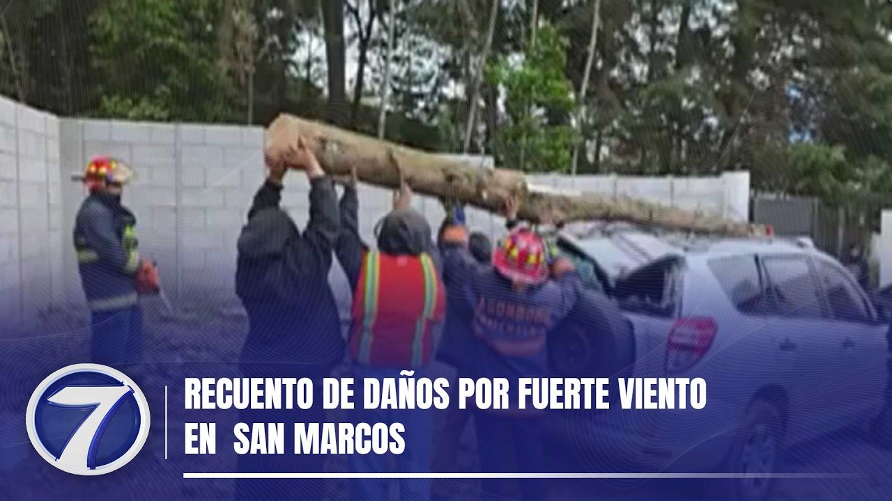 Recuento de daños por fuerte viento en  San Marcos