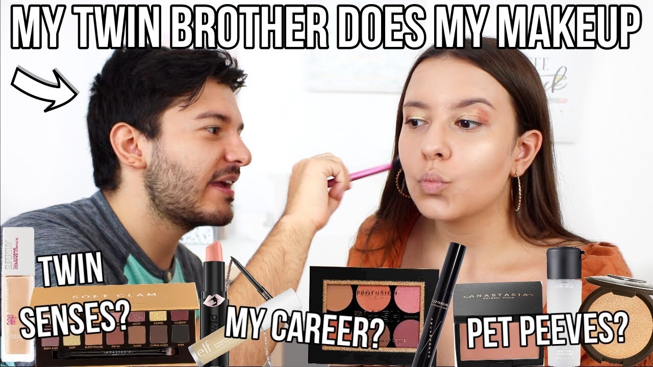 MY TWIN BROTHER DOES MY MAKEUP AGAIN | His Thoughts on My Social Media Career + More.. |  Jackie Ann