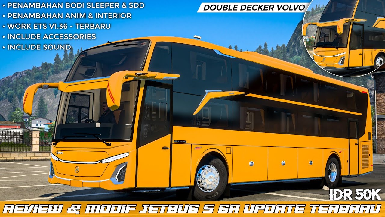 MAKIN LENGKAP🤩- Review Update Terbaru Mod JETBUS 5 SA Product | ETS 2 Indonesia