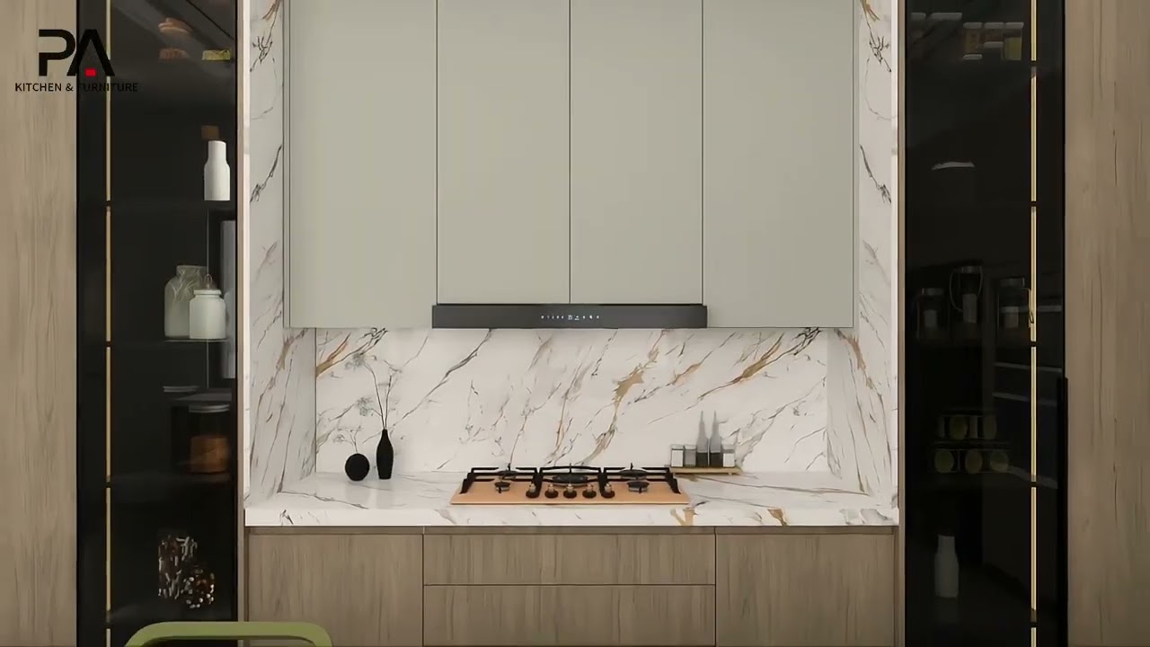 Modern Minimalism Meets Warm Wood Tones Kitchen Cabinets