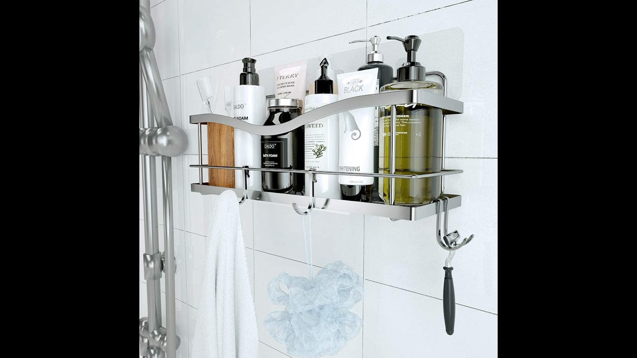 KINCMAX Shower Caddy Basket Shelf with Hooks for Hanging Sponge and Razor - Review