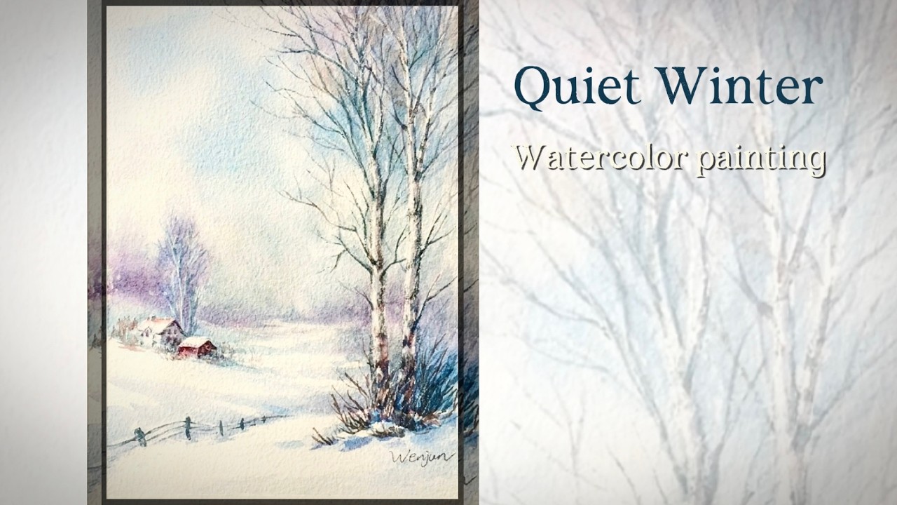 Watercolor Snowy Landscape｜Creating Light and Space with Masking Fluid