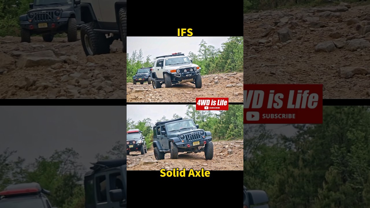 Toyota vs Jeep ifs vs solid axle Offroad suspension comparison test #offroad #toyota #jeep