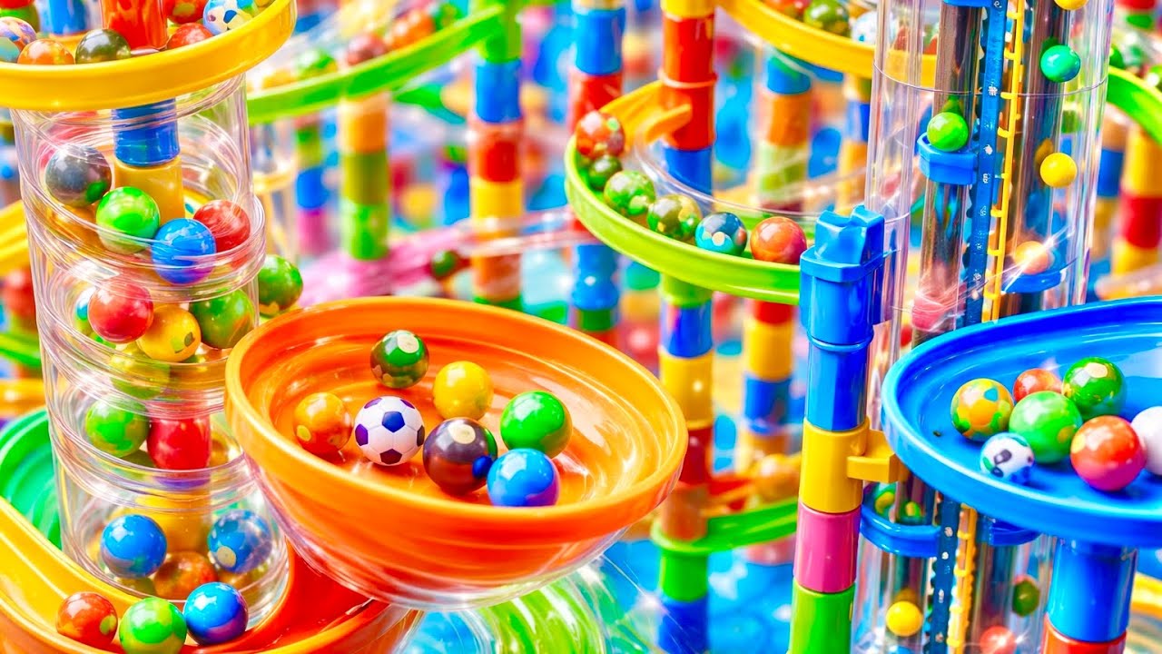 Marble Run Race ASMR – Dual Electric Power & Crystal Audio