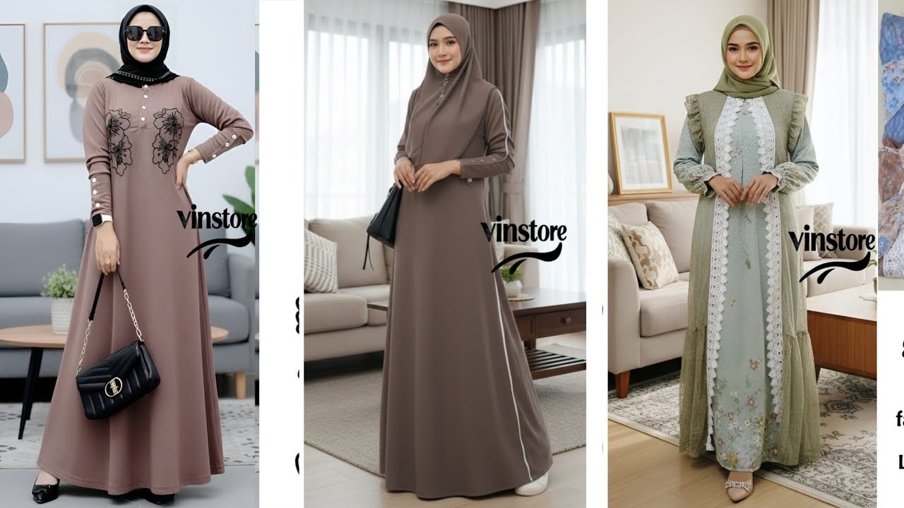30+ BAJU GAMIS LEBARAN MOTIF SIMPLE ELEGAN PREMIUM TERBARU / Part 10