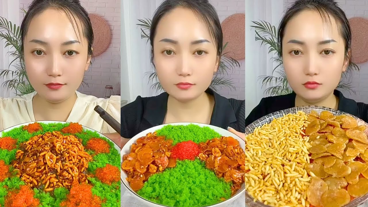 Rainbow Fish Roe ASMR Eating Sounds | Colorful Texture Mukbang 