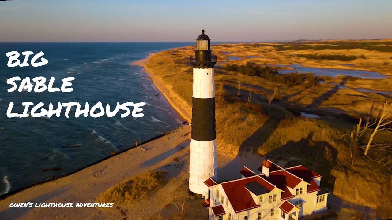 Big Sable Point Lighthouse! Awesome 4K aerial video on a truly historic day of big waves!