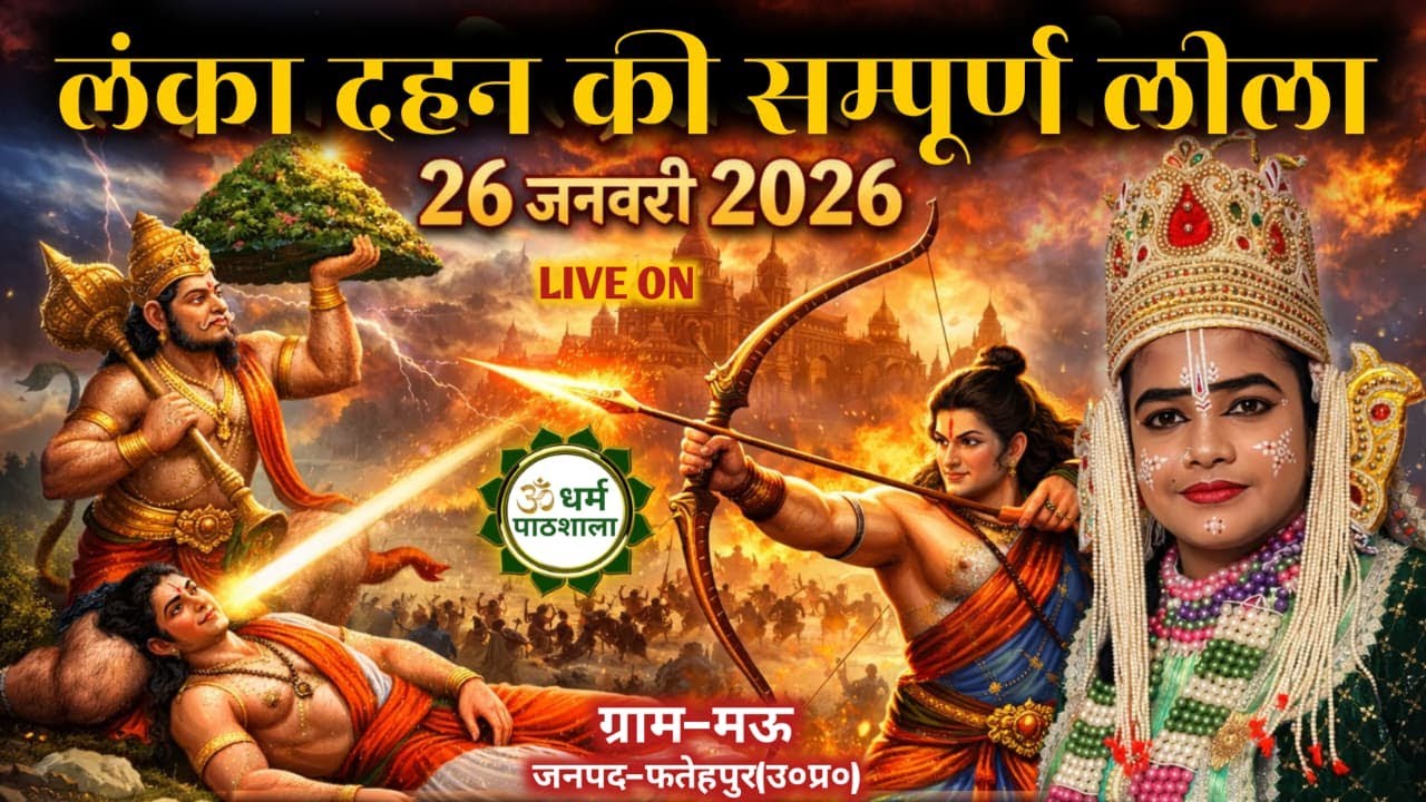 26 जनवरी 2026 | लक्ष्मण शक्ति एवं रावण वध लीला | ग्राम मऊ, जनपद फतेहपुर | धर्म पाठशाला