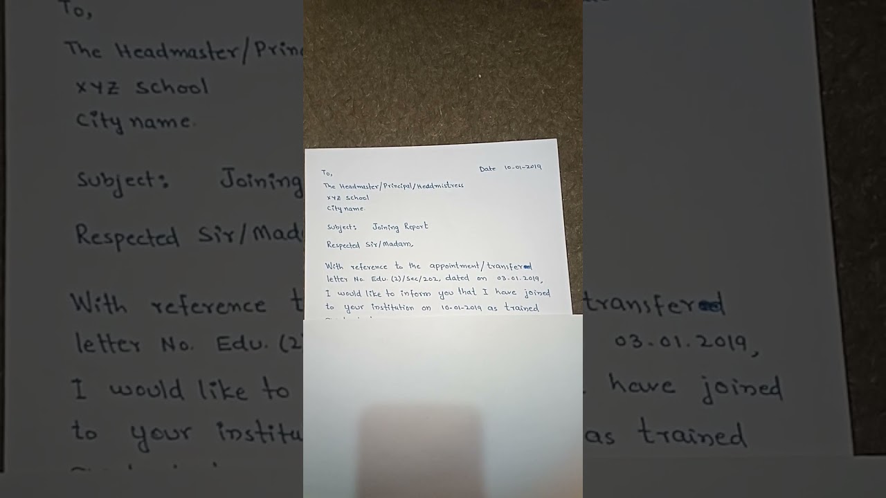 How to write Joining Report ll Joining Letter ll After Transfer / Appointment