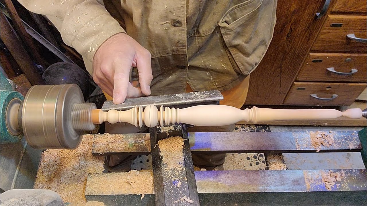 Watch how to turn a magic wand from old maple chair leg.