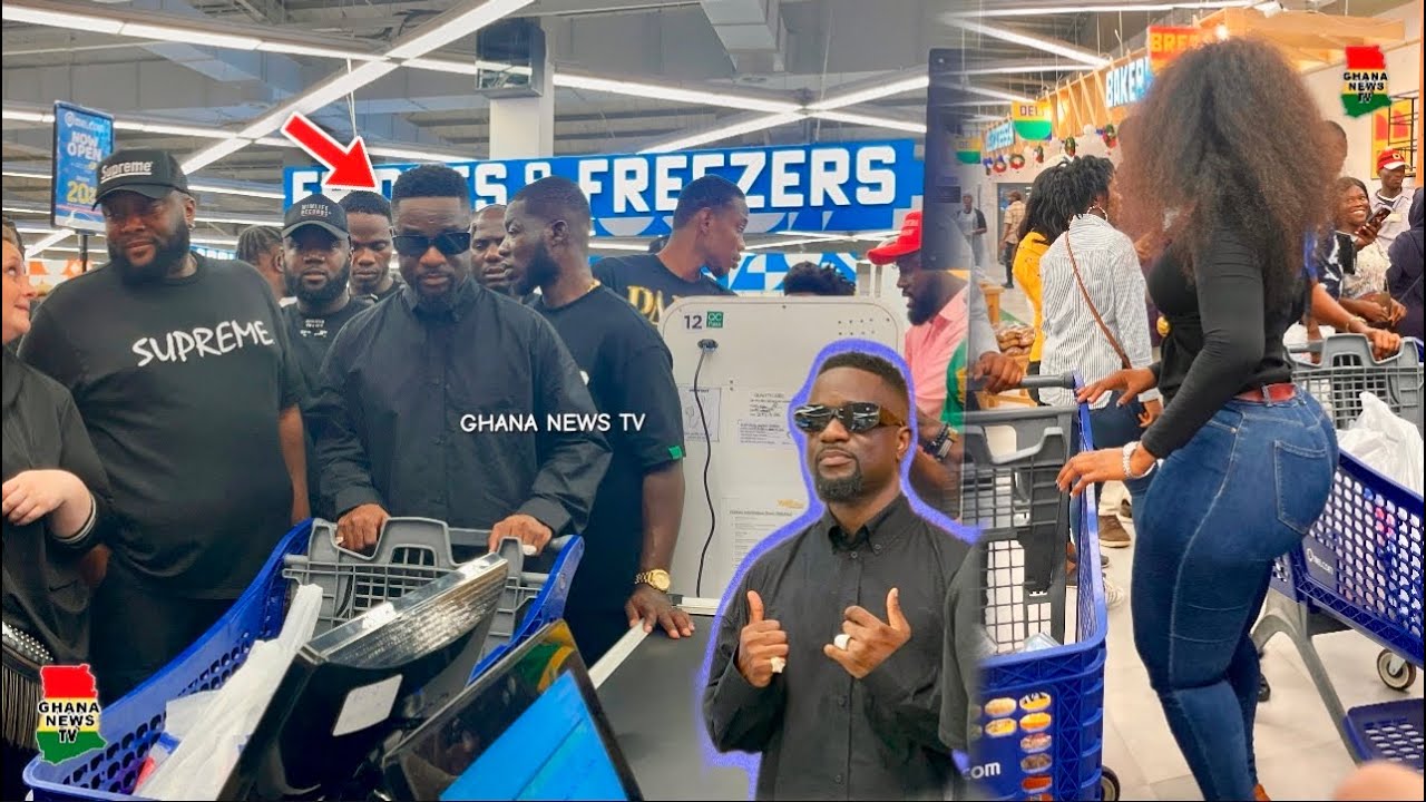 Watch Sarkodie arrive with biggest Bumbum Sheena for the Grand opening of de New Melcom @ Accra Mall