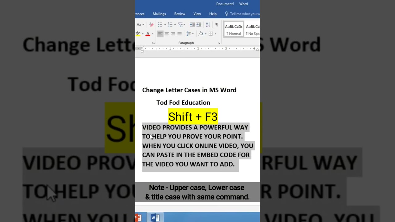 Change Case in #microsoft #word #msword #computer #education #shorts #microsoftword