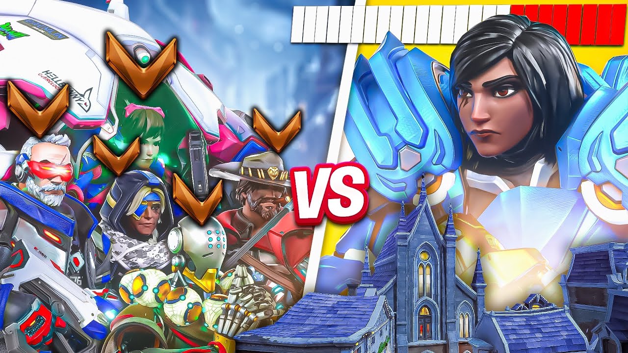 1 BUFFED Top 500 Pharah VS 5 Bronze Players - Who wins?! (ft. YZNSA)