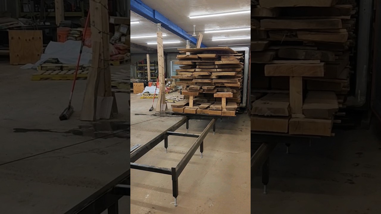 Unloading a fresh batch of Kiln dried lumber