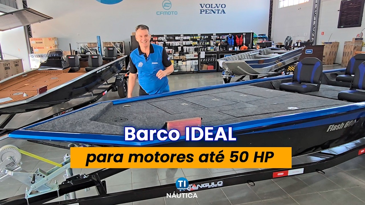 Nova HBOAT Flash 600! Barco de pesca esportiva para motores Yamaha do 40 ao 60hp com manche
