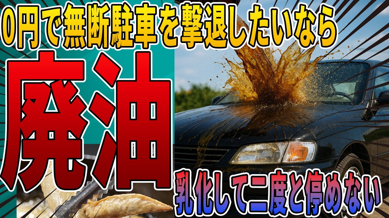 【無断駐車へ仕返し】アパートの違法駐車を0円の廃油で撃退した方法