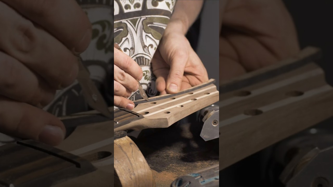 It's all about the details on this guitar #ipguitars  #7stringguitar #woodworking #guitarsdaily