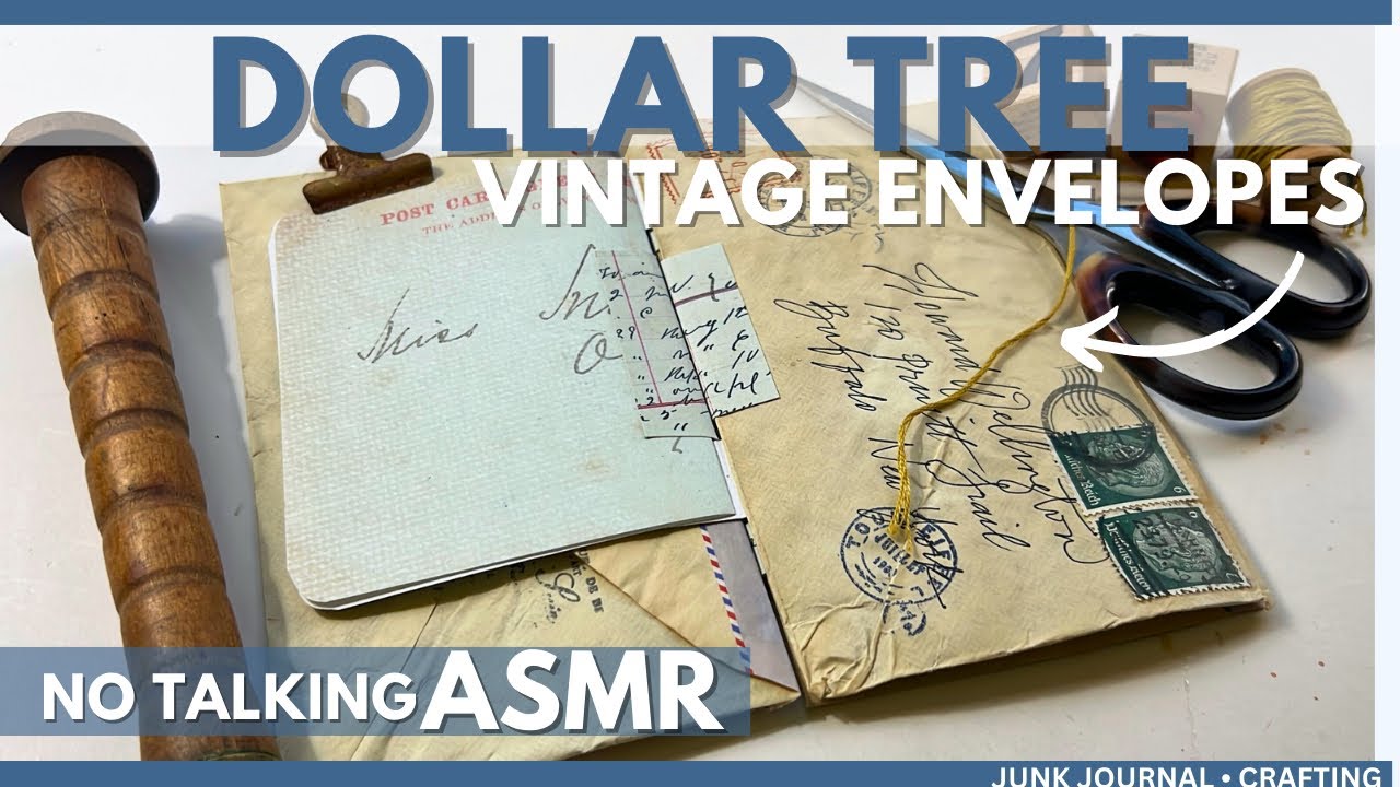 Cozy Fall Craft 🍂 Peaceful ASMR: Turning Dollar Tree Finds into Timeless Vintage Envelopes #journal