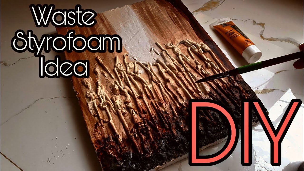 DIY Idea|| Using Styrofoam To Make Something Beautiful: #art #craft #diy #ideas #howtomake