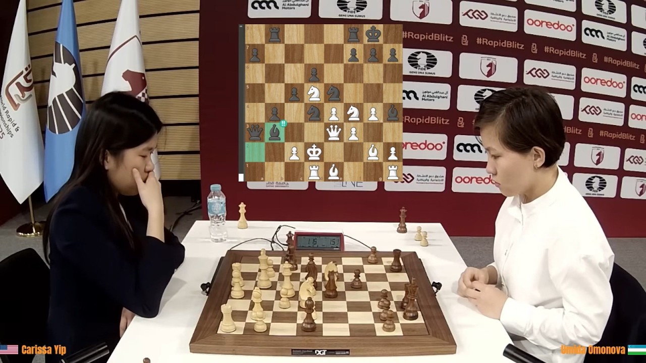 Carissa Yip (2313) vs Umida Omonova (2278) - FIDE World Blitz Championship Women's 2025