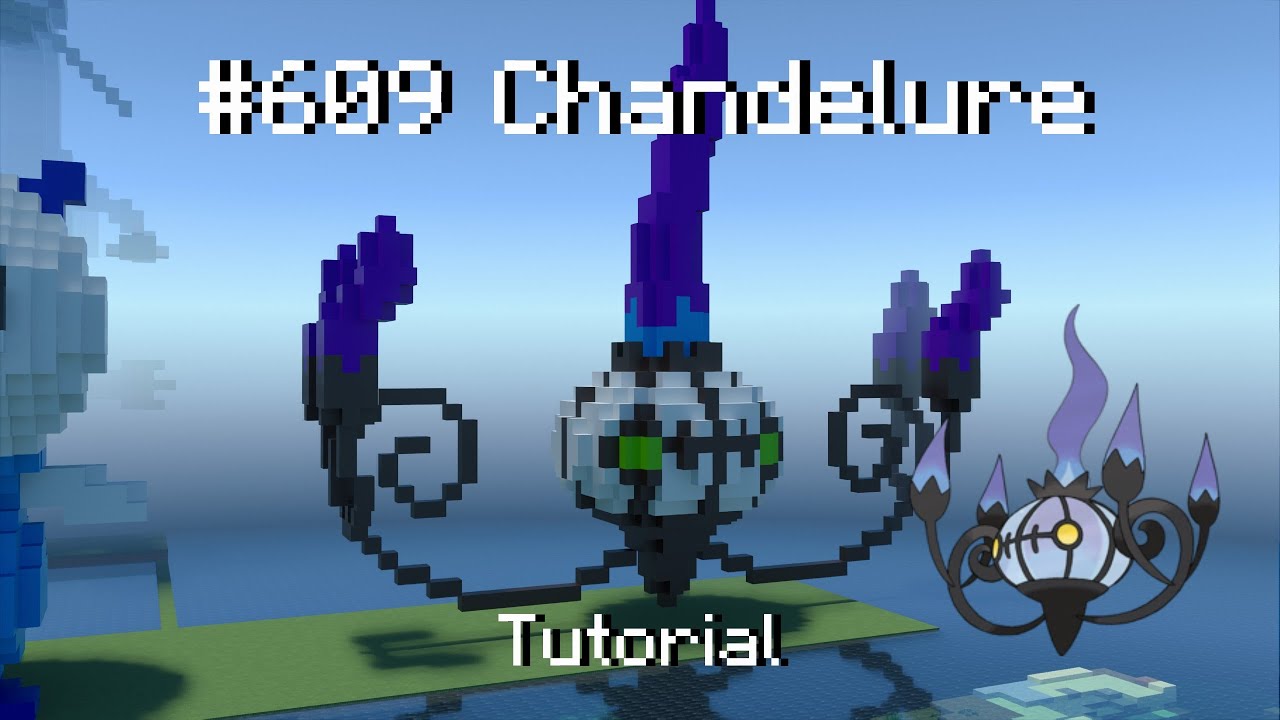 How to build a Pokémon Chandelure statue in minecraft (Tutorial)