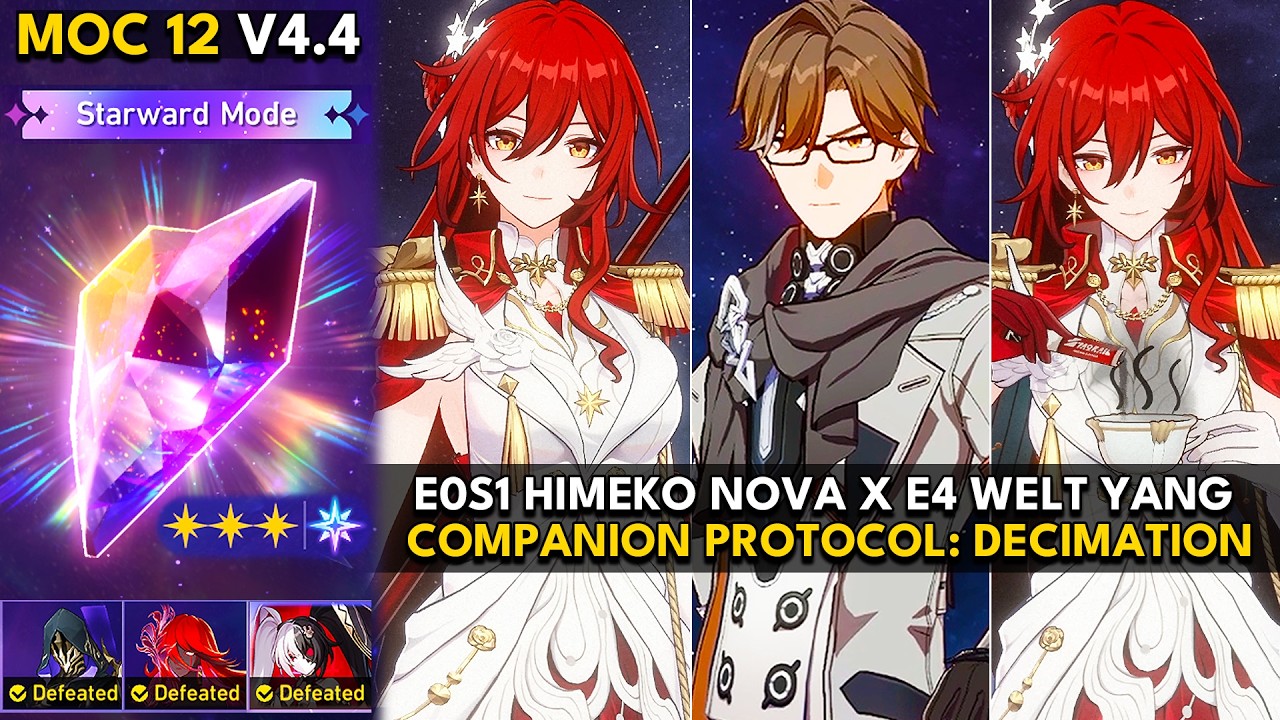 E0S1 Himeko Nova x E4 Welt Yang Decimation | MOC 12 Starward Mode | HSR 4.4