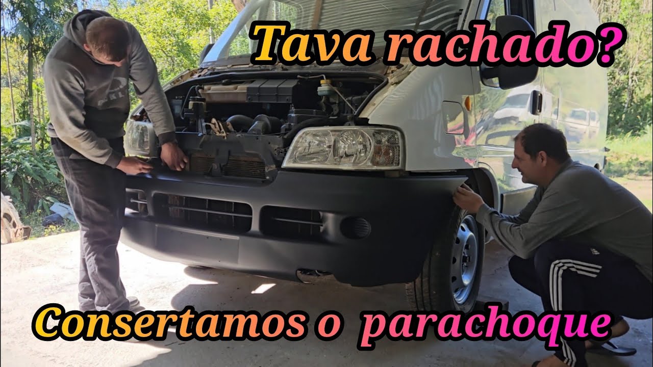 Solda plástica no parachoque e limpeza interna pesada na Fiat Ducato 