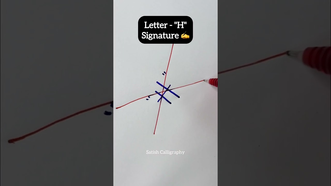 How to sign letter H? | H sign | H signature style #shorts #signature #satishcalligraphy