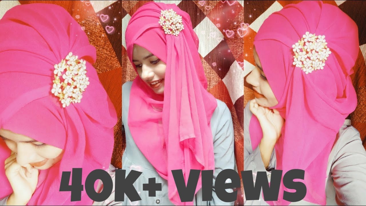 Easy hijab style with brooch || hijab tutorial for wedding, Eid and parties 2019