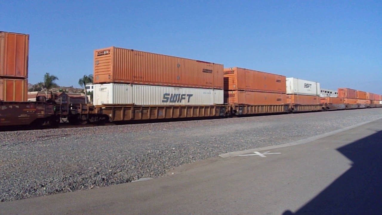 BNSF 9236 EMD SD70ACe  leads A Westbound Double Stack Intermodal Train - Corona ,CA 12/20/2017
