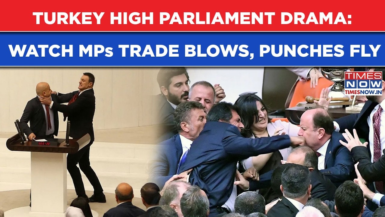 Watch: Turkey MPs Trade Blows In High Parliament Drama| Punches Fly, Lawmakers Push Each Other