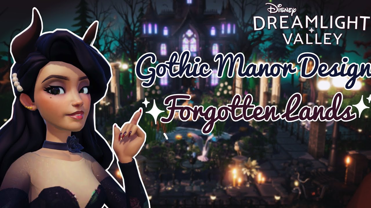 GOTHIC MANOR DESIGN 🦇🖤🥀 | HALLOWEEN AUTUMN BUILD | STORYBOOK VALE | DISNEY DREAMLIGHT VALLEY