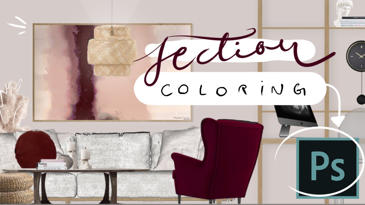 How to: Color/Render an Interior Design SECTION in Photoshop 🎨