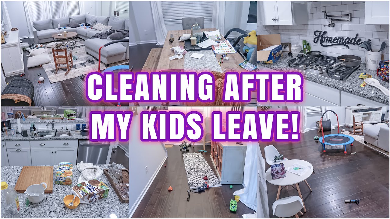 CLEANING AFTER THE KIDS LEAVE FOR THE WEEKEND | MESSY HOUSE TRANSFORMATION | SPEED CLEANING