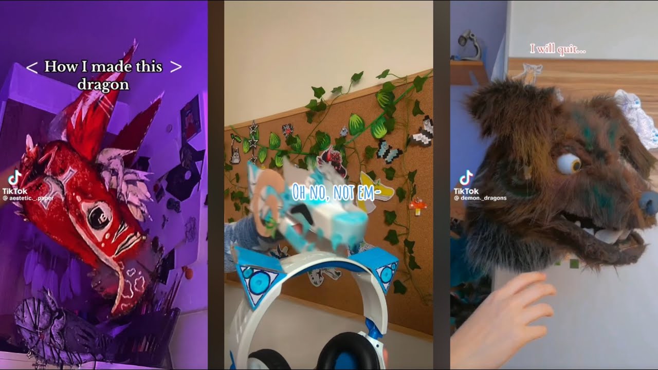Paper Dragon Puppet TikTok Compilation 15!