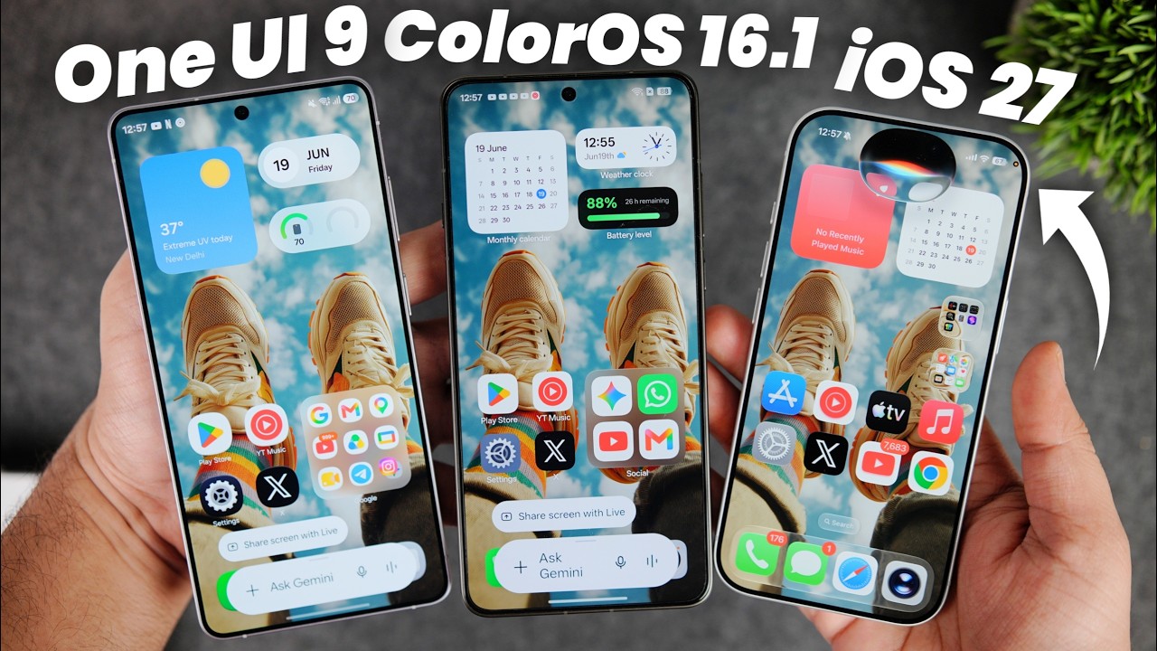 One UI 9 vs ColorOS 16.1 vs iOS 27 Animations : I Did NOT Expect This!